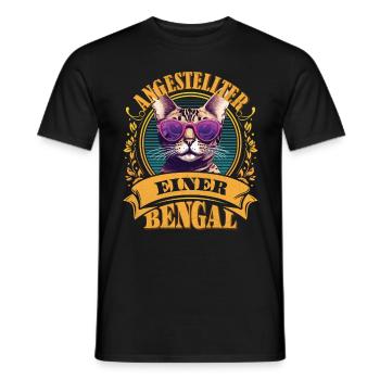 Bengal Cats Propriétaire Drôle EMPLOYÉ UN - T-shirt homme - noir - Devant - AI Model Male 178 light (178cm)
