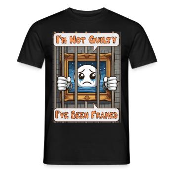 I'm not guilty, I've been framed - Männer T-Shirt - Schwarz - Vorne - AI Model Male 178 light (178cm)