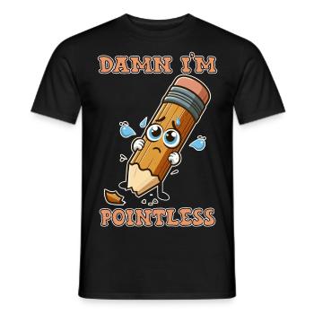 Damn I'm pointless - Men's T-Shirt - black - Front - AI Model Male 178 light (178cm)