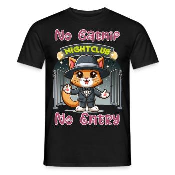 Keine Katzenminze - kein Eintritt - Männer T-Shirt - Schwarz - Vorne - AI Model Male 178 light (178cm)