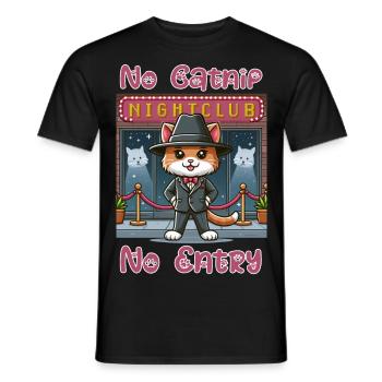Keine Katzenminze - kein Eintritt - Männer T-Shirt - Schwarz - Vorne - AI Model Male 178 light (178cm)