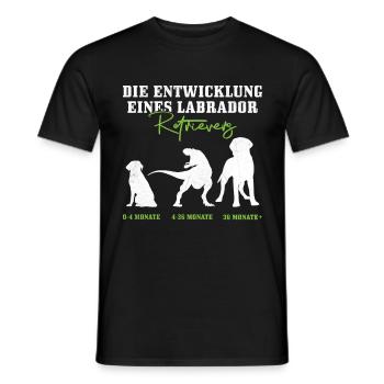 Labrador Dog THE DEVELOPMENT OF A LABRADOR - Men's T-Shirt - black - Front - AI Model Male 178 light (178cm)