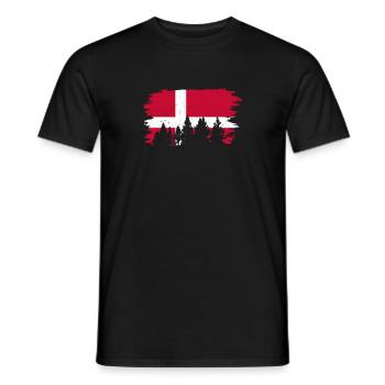 Montagne Nature Danemark Drapeau Scandinavie Danois - T-shirt homme - noir - Devant - AI Model Male 178 light (178cm)