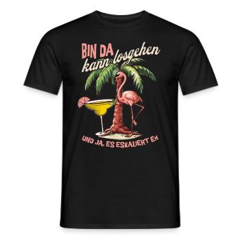 Party Design Flamingo 'I'm Here You Can Go' - Men's T-Shirt - black - Front - AI Model Male 178 light (178cm)