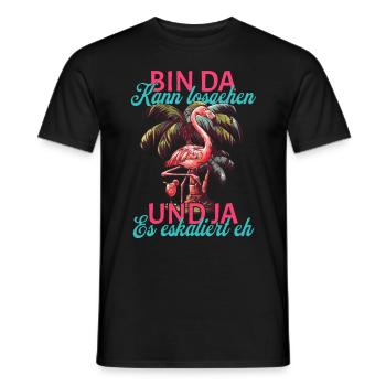 Flamingo Saying 'I'm Here You Can Go' Design - Men's T-Shirt - black - Front - AI Model Male 178 light (178cm)