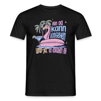 'I’m there can go' Flamingo Design Party - T-shirt homme - noir - Devant - AI Model Male 178 light (178cm)