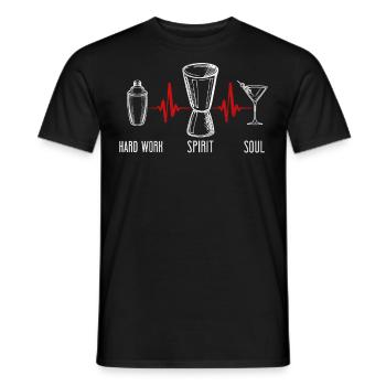 Barman Mixologue Travail acharné - T-shirt homme - noir - Devant - AI Model Male 178 light (178cm)