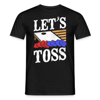 Joueur de sac de haricots de l’équipe Cornhole - T-shirt homme - noir - Devant - AI Model Male 178 light (178cm)