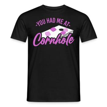 Joueur de sac de haricots de l’équipe Cornhole - T-shirt homme - noir - Devant - AI Model Male 178 light (178cm)