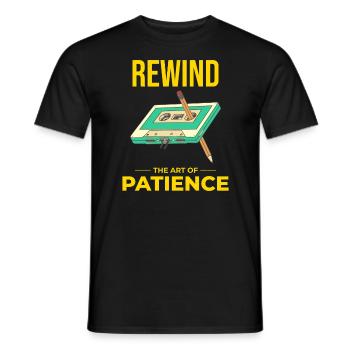 Cassette Tape Rewinding 80s Nostalgia Retro 1980s - Men's T-Shirt - black - Front - AI Model Male 178 light (178cm)