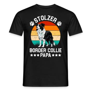 Hundepapa STOLZER BORDER COLLIE PAPA Hundebesitzer - Männer T-Shirt - Schwarz - Vorne - AI Model Male 178 light (178cm)