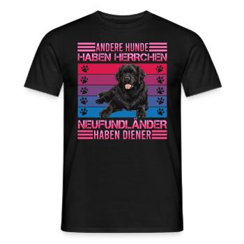 Newfie ANDERE HUNDE HABEN HERRCHEN NEUFUNDLÄNDER - Männer T-Shirt - Schwarz - Vorne - AI Model Male 178 light (178cm)