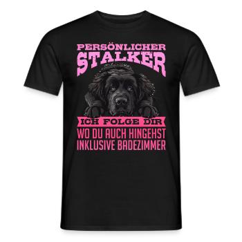 Neufundländer PERSÖNLICHER STALKER FOLGE DIR - Männer T-Shirt - Schwarz - Vorne - AI Model Male 178 light (178cm)