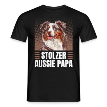 Australian Shepherd PROUD AUSSIE DAD - Men's T-Shirt - black - Front - AI Model Male 178 light (178cm)