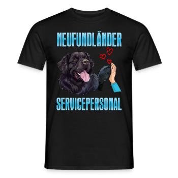 Newfie Owner NEWFOUNDLAND SERVICE STAFF - Men's T-Shirt - black - Front - AI Model Male 178 light (178cm)