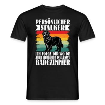 Newfie PERSÖNLICHER STALKER FOLGE DIR INS BAD - Männer T-Shirt - Schwarz - Vorne - AI Model Male 178 light (178cm)