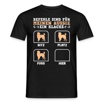 Hundebesitzer BEFEHLE SIND FÜR MEINEN AUSSIE EIN - Männer T-Shirt - Schwarz - Vorne - AI Model Male 178 light (178cm)