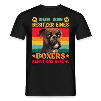 Boxeur allemand UN SEUL PROPRIÉTAIRE D’UN BOXEUR - T-shirt homme - noir - Devant - AI Model Male 178 light (178cm)