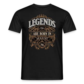 1966 August born Birthday Year of birth - Men's T-Shirt - black - Front - AI Model Male 178 light (178cm)