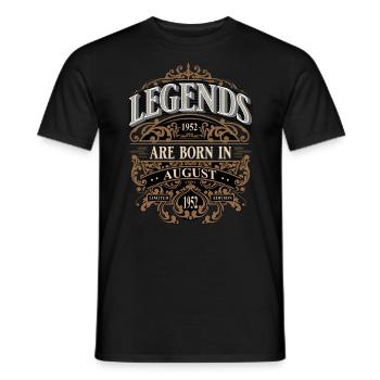 1952 Août Naissance Année de naissance - T-shirt homme - noir - Devant - AI Model Male 178 light (178cm)