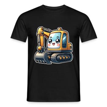 Excavator - Men's T-Shirt - black - Front - AI Model Male 178 light (178cm)