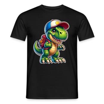 T Rex Student School School Child School Enrollment - Men's T-Shirt - black - Front - AI Model Male 178 light (178cm)