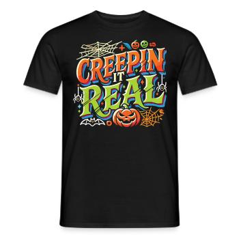 Creepin' It Real - Chemise d’Halloween ludique colorée - T-shirt homme - noir - Devant - AI Model Male 178 light (178cm)