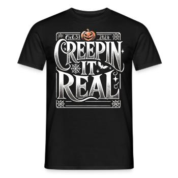 Creepin' It Real - Elegantes Halloween Shirt - Männer T-Shirt - Schwarz - Vorne - AI Model Male 178 light (178cm)