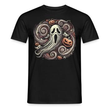 Creepy Expressionist Ghosts Halloween - Men's T-Shirt - black - Front - AI Model Male 178 light (178cm)