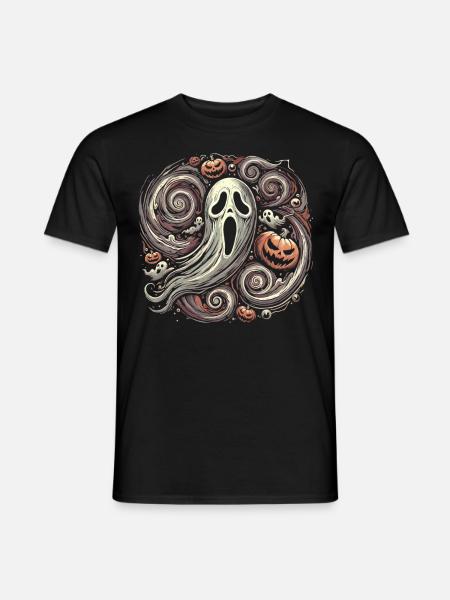 Creepy Expressionist Ghosts Halloween - Men's T-Shirt - black