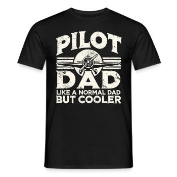 Pilot & Vater, Flugzeug, Flieger, Flugschule - Männer T-Shirt - Schwarz - Vorne - AI Model Male 178 light (178cm)