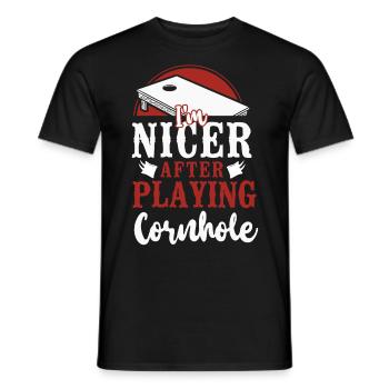 Cornhole Team Bean Bag Player - Männer T-Shirt - Schwarz - Vorne - AI Model Male 178 light (178cm)