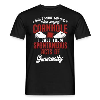 Joueur de sac de haricots de l’équipe Cornhole - T-shirt homme - noir - Devant - AI Model Male 178 light (178cm)