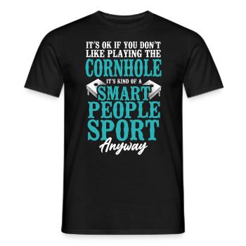 Cornhole Team Bean Bag Player - Männer T-Shirt - Schwarz - Vorne - AI Model Male 178 light (178cm)