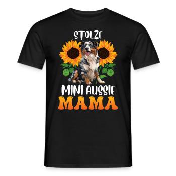 Dog Mom PROUD AUSSIE MOM Australian - Men's T-Shirt - black - Front - AI Model Male 178 light (178cm)