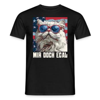 Chat persan Je m’en fiche Chats persans drôles - T-shirt homme - noir - Devant - AI Model Male 178 light (178cm)