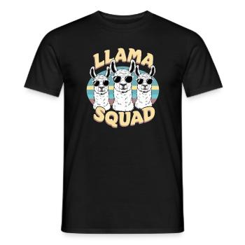 Llama Squad - Men's T-Shirt - black - Front - AI Model Male 178 light (178cm)