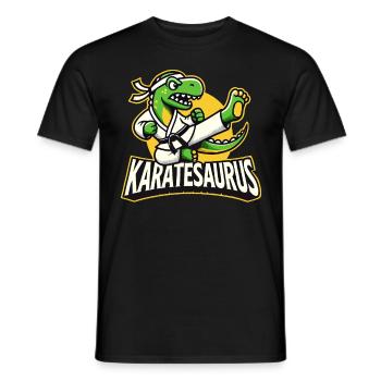 Karate Karate Fighter Martial Arts Karatesaurus - Men's T-Shirt - black - Front - AI Model Male 178 light (178cm)