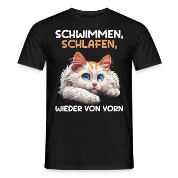 Tyrkisk varevogn SVØMNING SOV IGEN - Mænd T-shirt - sort - Foran - AI Model Male 178 light (178cm)