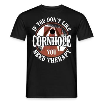 Joueur de sac de haricots de l’équipe Cornhole - T-shirt homme - noir - Devant - AI Model Male 178 light (178cm)