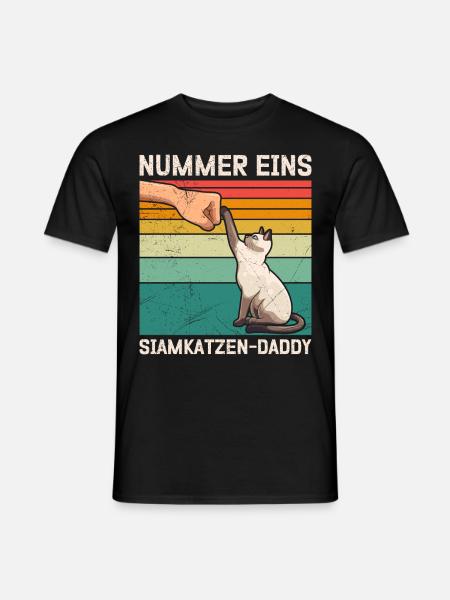 Siamkatze NUMMER EINS SIAMKATZEN-DADDY Siamkatzen - Männer T-Shirt - Schwarz