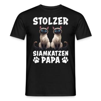 Cat Dad PROUD SIAMESE CAT DAD Siamese - Men's T-Shirt - black - Front - AI Model Male 178 light (178cm)