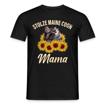 Cat Mom PROUD MAINE COON MOM Maine Coon - Men's T-Shirt - black - Front - AI Model Male 178 light (178cm)