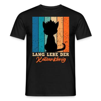 Siamkatzen LANG LEBE DER KATZENKÖNIG Siam Katzen - Männer T-Shirt - Schwarz - Vorne - AI Model Male 178 light (178cm)