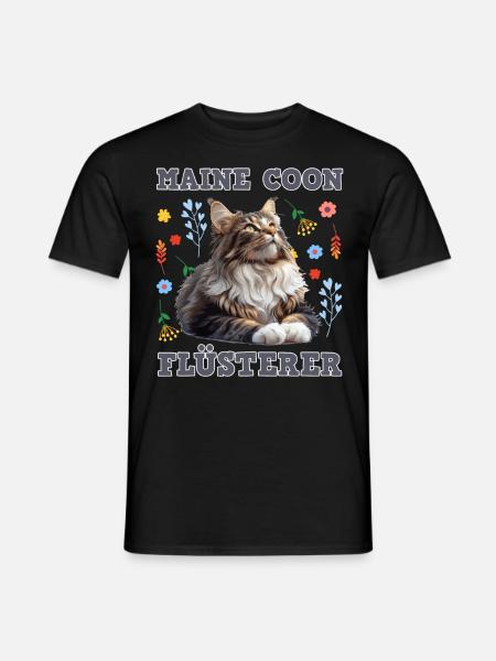 Maine Coon Katzenbesitzer MAINE COON FLÜSTERER - Männer T-Shirt - Schwarz