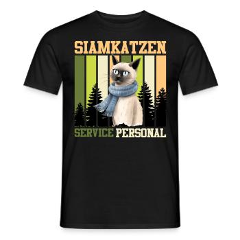 SIAMKATZEN SERVICE PERSONAL Siamkatze Besitzer - Männer T-Shirt - Schwarz - Vorne - AI Model Male 178 light (178cm)