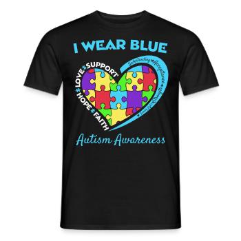Autism - Men's T-Shirt - black - Front - AI Model Male 178 light (178cm)