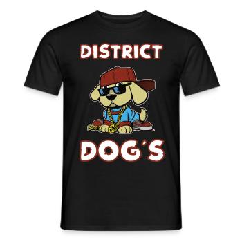 District Dog - Street Dog Hip Hop Design - Men's T-Shirt - black - Front - AI Model Male 178 light (178cm)