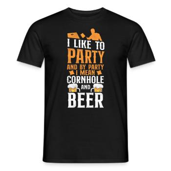 Cornhole Team Bean Bag Player - Männer T-Shirt - Schwarz - Vorne - AI Model Male 178 light (178cm)