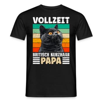 Britische Kurzhaar VOLLZEIT BRITISCH KURZHAAR DAD - Männer T-Shirt - Schwarz - Vorne - AI Model Male 178 light (178cm)
